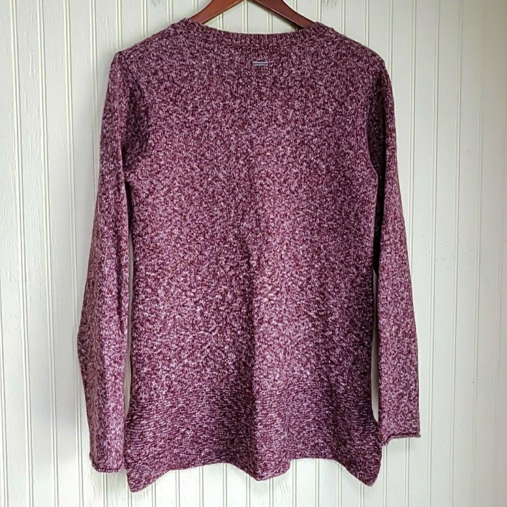 PrAna Sweater Womens Medium Pink Crew Neck Long Sleeve Chunky Knit Pullover - Picture 3 of 9
